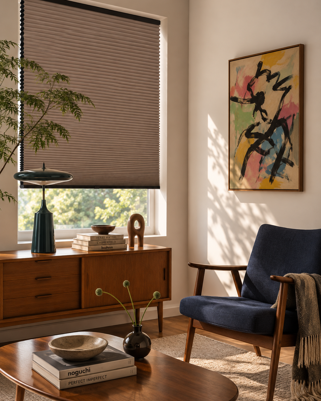 HAWK honeycomb blackout blind fabric in a modern interior