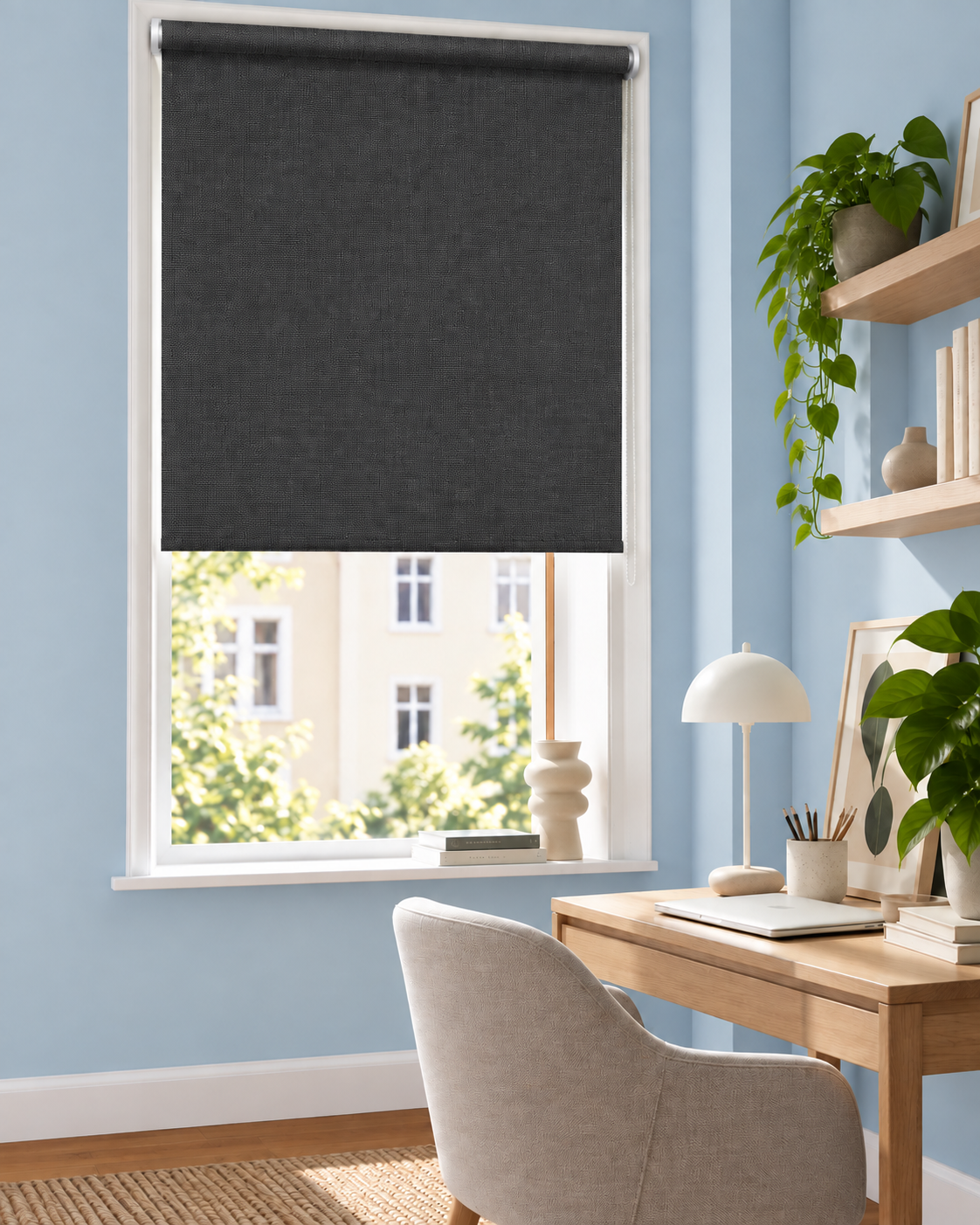 Blackout roller blind fabric